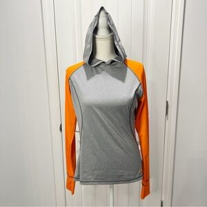 Fila Sport Hoodie Women's Orange Gray Size Medium Lightweight